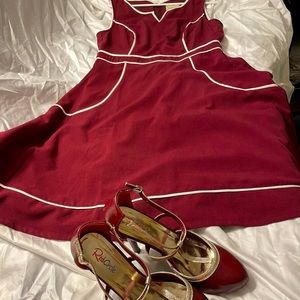 ModCloth Burgundy Vintage Style Dress